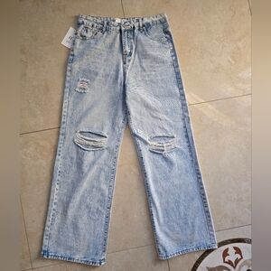 Light Blue Distressed Boyfriend Jeans